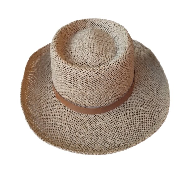 Coastal Cowgirl Hat Belt Sliver Eagle Details Summer Straw Head Diameter Size 22 - Picture 7 of 13